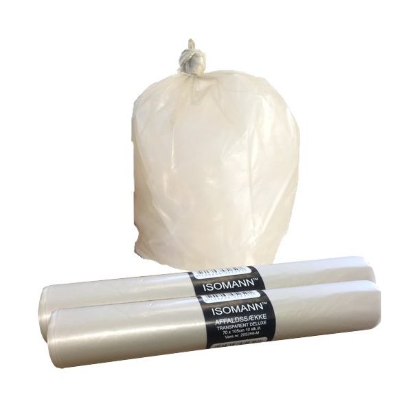 Affaldssk 70 x 105cm x 55my - Transparent