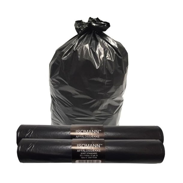 Affaldssk 70 x 105cm x 55my - Sort