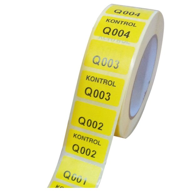 Kontrol nr. labels - Gul