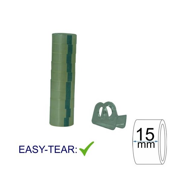 PP tape 15mm x 33m klar Easy-tear
