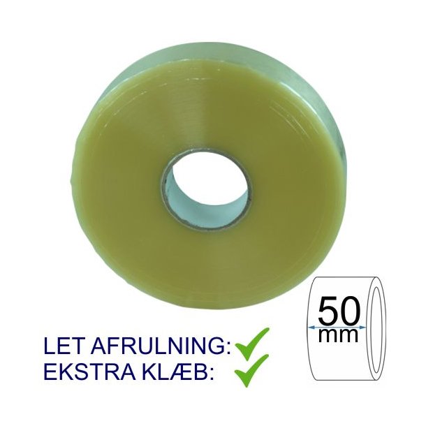 PP tape 50mm x 990m transparent Hightack