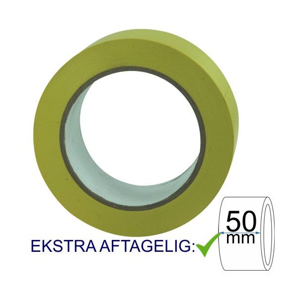 Afmrkningstape 50mm x 33m Gul Kraftig klb